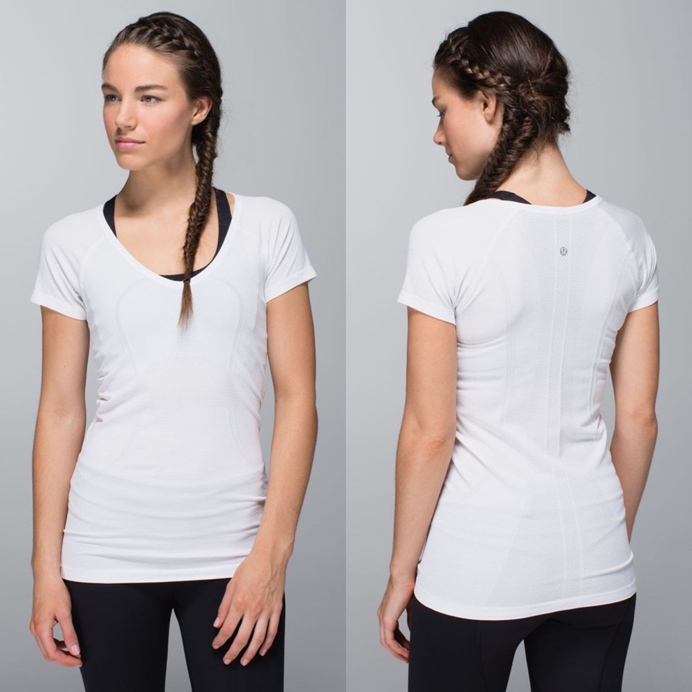 LULULEMON Swiftly Tech V Neck Heathered White